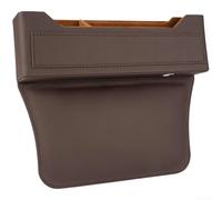 Car Seat Gap Storage Box All Purpose Organizer with Non Slip Base Fits Most Vehicles Securely Charging Cable Port Spacious ABS Holder for Keys Phones Cabin Declutter Easy Setup(Mocha Brown)
