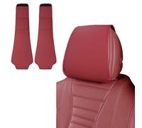 Car Seat Headgear for VW Golf cross 2011-2013, Car Seat Head Rest Protector Cover Leather Decorative Pillow Case Accessories,Red a pair