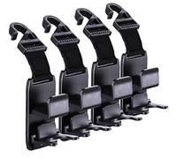 Car Seat Headrest Hook, 4 Pack Universal Car Storage Headrest Hanger Holder Hooks, Vehicle Strong and Durable Backseat Hanger for Handbag Purse Coat and Grocery Bag