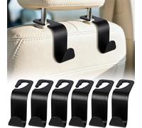 Car Seat Headrest Hooks 6Pcs, Back Seat Purse Hanger Holder Hook, Magnetic Storage Organizer for Purses Handbag Grocery Bags Coats