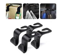 Car Seat Headrest Hooks, Vehicle Back Seat Headrest Hook Hanger, 4 Pack Car Seat Headrest Hook, Car Seat Headrest Hooks, Universal Car Hooks for Headrest, Headrest Hooks for Car, Black