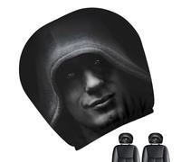 Car Seat Headrest Protector - Elastic Mysterious Figure Print Headrest Cover, Upholstery Shield, Anti-Dirt Automotive Pillow Case, Easy Install Fabric Cap | Adjustable Top Cushion for Family Taxi Cab