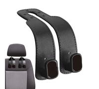 Car Seat Hooks for Headrest | 6.1x3.54x0.98 inches PU Leather Phone Holder | Grocery Bag Hook | Compact Organizer, Stylish Hanger for Coat Purse Umbrella Travel Road Trips Truck Vehicle Interior