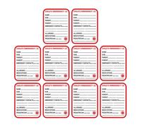 Car Seat Identification Sticker Coated Paper Label Red 10pcs