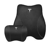 Car Seat Neck Pillow Lumbar Pillow Back Cushion for Tesla model 3Y S X edamame 3,Adjustable Ergonomic Design Memory Foam,Black1