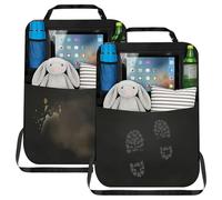 Car Seat Organiser,Car Back Seat Organizer for Kids,Waterproof Kick Mats Back Seat Protector with Touch Screen Tablet Holder and Pockets,Storage Organiser Travel Tidy for Kids Toys Bottles Book (2PCS)