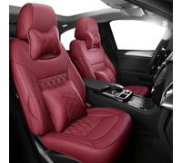 Car Seat Protector Custom Car Seat Covers For Dodge For Journey 2013-2018 Leather Accessories Interiors Full Set Car Seat Cushion Cover(Wind red,Luxury)