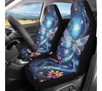 Car Seat Protector Galaxy Dragonfly Blue 2 Pcs Car Seat Cover Non-Slip Front Seats Cushion Cover Absorbent Sweat Bucket Seats Covers For Suv, Mpv, Truck, 52X138Cm