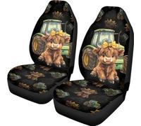 Car Seat Protector Highland Cow Tractor Print, Breathable Seats Cover Washable Front Seat Covers Universal Fit For Suv Cars Accessories