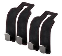 Car Seat Rear Hooks - Portable Double Car Hook | 2 in 1 Car Storage Hook, PU Leather - Vehicle Hook for Purse, Fabric and Shopping Bags Storage Accessories