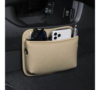 Car Seat Side Pocket For Audi A1 A3 A4 A5 A6 A7 A8 E-tron GT, PU Leather Seats Gap Storage Bag Multi-Function Hanging Organizer Phone Keys Interior Accessories,C/Beige