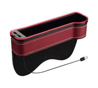 Car Seat Storage Box, Multifunctional Car Organizer Box Front Seat With 7 LED Colors, Car Organizer Front Seat Bracket With Cup Holder For Women Men,With 2 USB Charging Ports
