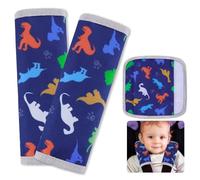 Car Seat Strap Pads for Baby, Soft Seat Belt Cover Cushions for Kids 2Pcs Seat Strap Shoulder Pads for All Car Seats, Stroller, High Chair,Blue Dinosaur