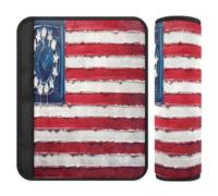 Car Seat Strap Pads, Soft Fleece 2 Pack, Betsy Ross Flag | Adds Extra Cushioning, Size Pair, Washable Reusable Design for Car Seat Belts