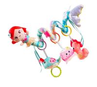 Car Seat & Stroller Activity Toy | Mermaid Musical Rattle Toy | Textured Baby Toy, Stroller Accessories, Textured Plush with Music Box, Rattles, and BB Squeaker for 0-3 Years Old