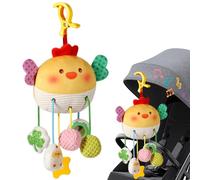 Car Seat Toys, Baby Plush Spiral Hanging Toys for Stroller Crib Bar Bassinet Car Seat Mobile with Music Box - Chicken shape