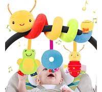 Car Seat Toys, Baby Stroller Toy Pull String Hanging Car Seat Toy Play Gym, Plush Stuffed Animal with Colorful Smiling Plushies for Stroller, Crib, Toys for Babies