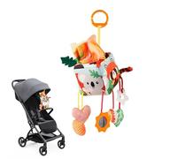 Car Seat Toys - Hanging infantt Activity Toy, Plush Sensory Rattle, Baby Stroller Crib Bassinet Playmate, Early Development Mobile Buddy | Soft Interactive Squeaky Toy for Girls Boys 0-12 Months