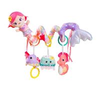Car Seat Toys - Stroller Crib Toys, Mermaid Sensory Toy | Soft Hanging Plush with Music Box, Textured Rattles Squeaker Toy for Toddler Baby Nursery Crib Stroller Car Travel newbornn Playtime Activity