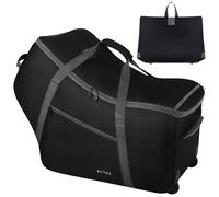 SCTEL Car Seat Travel Bag with Wheels Fits All Nuna Pipa car seat and Base, Chicco Keyfit 35 and Anti-rebound Bar Base, Doona travel bag, Padded Infant Gate Check Bag with side pocket, Bumper Feet