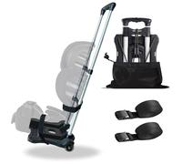 Car Seat Travel Cart with Wheels - Folding Dolly Roller for Airport, Airplane, and Luggage - Portable Carrier with Backpack Strap and Trolley Design(Black)