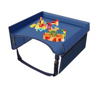 Car Seat Tray, Kids Lap Desk Travel Tray, Multifunctional Lap Desk Organizer, Carseat Table with Pockets and Adjustable Straps, Portable Foldable Car Seat Table, for Kids, Boys, Girls