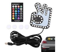 Car Security Lights - LED Finger Sign, Multi-Function Warning Light, Remote Control Auto Safety Indicator, Fun Back Window Display | Vehicle Alert Reminder System Use, Ideal for SUV RV Sedan Cars