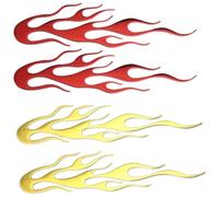 car self-adhesive decal Car Flame Sticker Motorcycle Self-Adhesive Decal Simulation Red Yellow Flame Decor 2Pairs