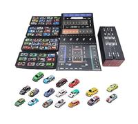 Car Set - 13" x 4.7" x 5.5" Racing Garage - Die-Cast Metal Cars, 48 Piece Vehicle Collection with Pull Back Action | Compact Toy Assortment for from C