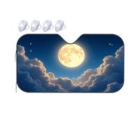 Car Shade A Bright Full Moon Shines Through Fluffy Clouds In A Starry Night Sky Car Windshield Sunshade Car Shade Sunshade For Car(70x130cm)