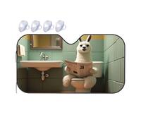 Car Shade A Llama Is Reading A Newspaper In The Bathroom Car Windshield Sunshade Car Shade Sunshade For Car(70x130cm)