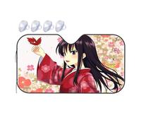 Car Shade Red Kimono With Cherry Blossoms Car Windshield Sunshade Sun Shade For Car Windshield Blackout Shade(76x140cm)