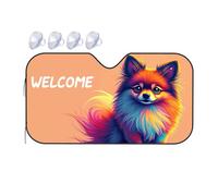 Car Shade Welcome To The Colorful World Of Pomeranians Car Windshield Sunshade Sun Shade For Car Windshield Blackout Shade(76x140cm)