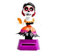 Car Shaking Head Ornaments, Solar Automatic Swing, Solar Head Skull Car Ornaments, No Batteries Powered Swinging Design, Stable Base for Su-V Home Desk Display