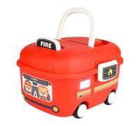 Car Shape Childrens Storage Bin Ergonomic Handles Stable Base for Developing Cleaning Habits Toy Storage Bin with Handle