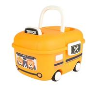 Car Shape Childrens Storage Bin Ergonomic Handles Stable Base for Developing Cleaning Habits Toy Storage Bin with Handle