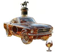 Car Shape Whiskey Decanter, 300ML Novel Glass Decanter, Leak-Proof Liquor Dispensing Container, Car-Themed Bar Accessory for Automotive Enthusiasts Type-C