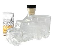 Car Shape Whiskey Decanter - 375 ml Creative Half Truck Whiskey Bottle | Vintage Liquor Container with Stopper | Car Shape Glass Wine Bottle for Home Kitchen (B)