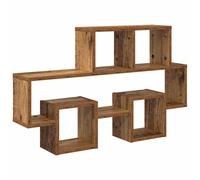 Wall Shelf Old Wood Car Shape Engineered Wood 82x15x51 cm 4 Shelves Indoor Mini