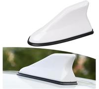 Car Shark Fin Aerial Antenna for Dacia Sandero Ⅲ StepWay 2020 2021 2022-2024+, Roof Shark Fin Antenna Cover Radio Signal Aerials AM/FM Enhanced Signal Accessories,E White