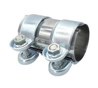 Car Sheet Exhaust System Double Clamp Connector Repair Set Made of 304 Stainless Steel Exhaust Exhaust Exhaust Muffler Pipe Coupling for Car, Truck, Bus, Transporter, SUV, Motorcycle, 55 x 125 mm