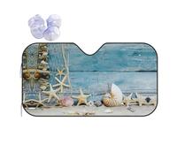 Car Shell Starfish Pattern Print Windshield Sunshade,Foldable Reflective Uv Heat Shield,Universal Fit,Keeps Interior Cool