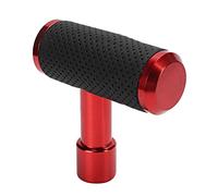 Car Shift Gear Knob Universal T Shaped Durable Manual Automatic Replacement for Easy Control Leather Aluminum Red (Red)