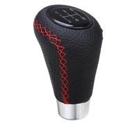 Car Shift Knob 1pc Universal Manual 5 for Speed Gearstick Head Knob for Genuine Leather Car Gear Stick Shift Knob Set With Red Stitch