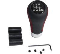 Car Shift Knob Car Gear Shift Knob Universal 5Speed Car Gear Shift Knob Lever Shifter Gear Stick PU Leather for KIA Manual Stick Shift Knob(Red Line 6 Speed)