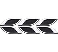 Car side air vent Car Air Intakes 2/6 Pcs Air Flow Vent Hood Car Decorative Air Flow Intake Turbo Bonnet Vent Cover(Silver+black,6Pcs)