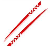 Car Side Body Decals for Citroën C3 Picasso (SH 2009-2017), Sport Racing Stripe Graphics, Self-Adhesive Vinyl Auto Exterior Styling, Waterproof Vehicle Stickers (Pair),Red