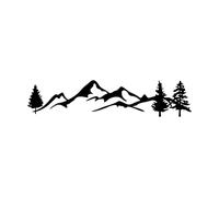 Car Side Body Stickers Mountain Tree Forest Decals DIY Graphic for Camper RV Trailer 4X4 Offroad SUV-L-25x112cm-Black