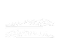 Car Side Decal 2Pcs 74.80inch Decorative DIY Mountain Forest Car Graphics Solid Color Self-adhesive Sticker for Truck RV Trailer, White, Mountain Decal