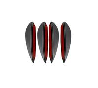 Car Side Fender Vent Air Flow Spoile Front Bumper Lip Decoration Diffuser Splitter Fins Body Spoiler Canards Valence Chin Car Tuning Canard Decor Side Fender Vent Trim(4PCS Black)